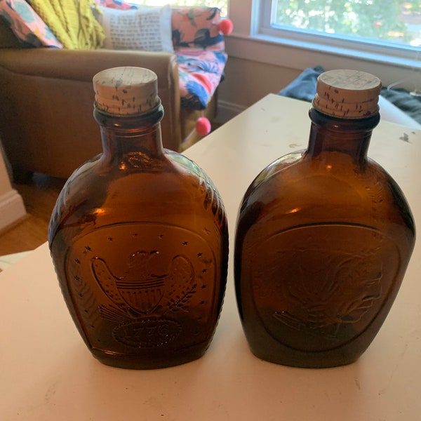 Log Cabin Syrup Bottle With Indian Head Etsy