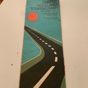 Carta's Holyland Touring Map Including Sinai 1976; Vintage Israel Map; Jerusalem, Negev and Sinai