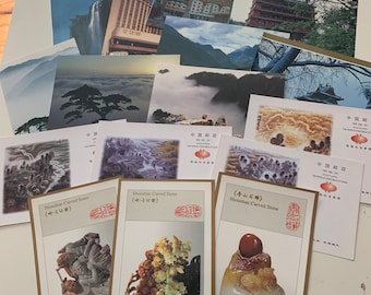 Vintage China Postcards, Set of 23, Tourist and Art, 1970's and 1980's