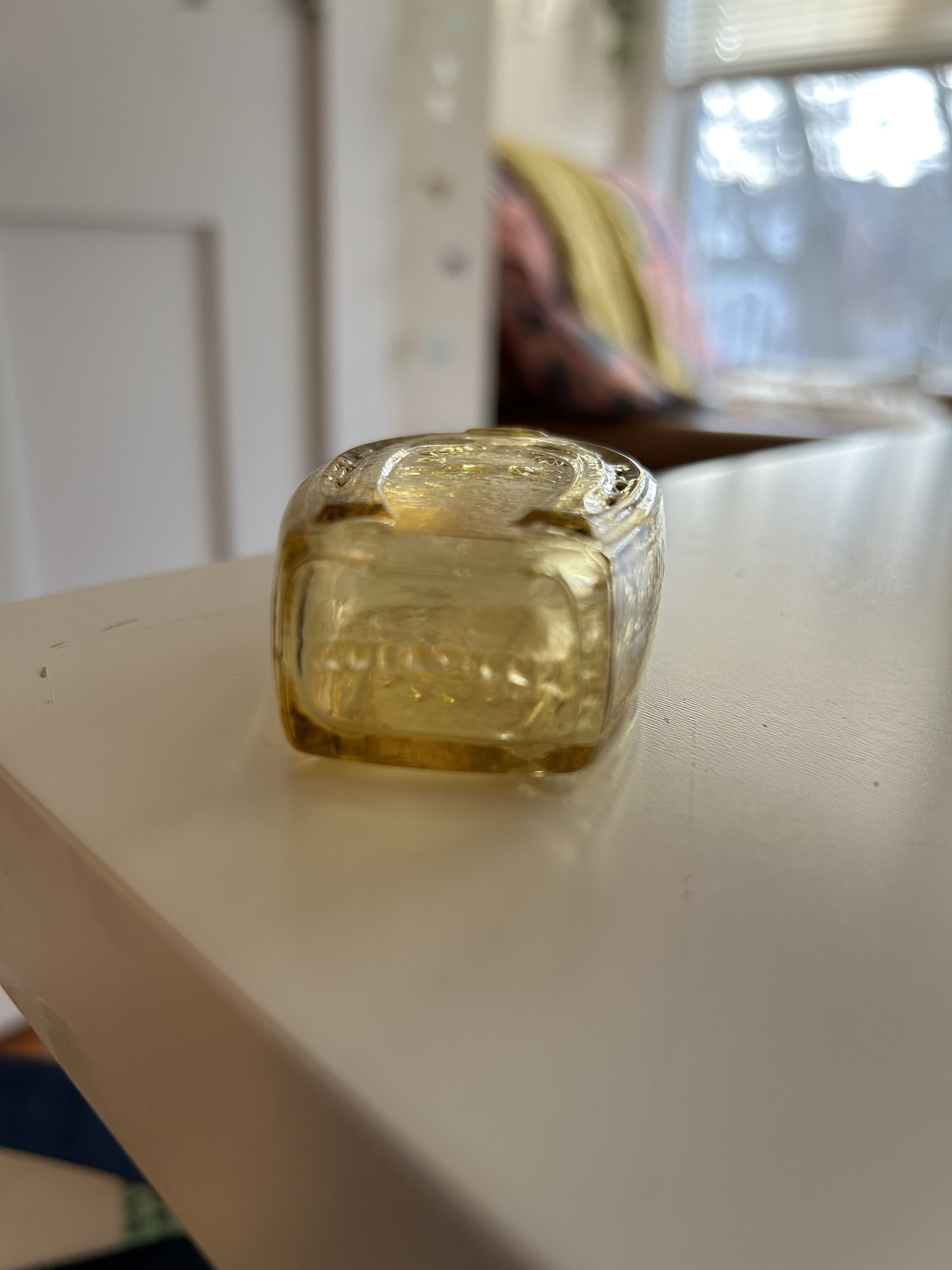 Vintage Horseshoe Mini Bitters/elixir Bottle With Cork 1970's Yellow