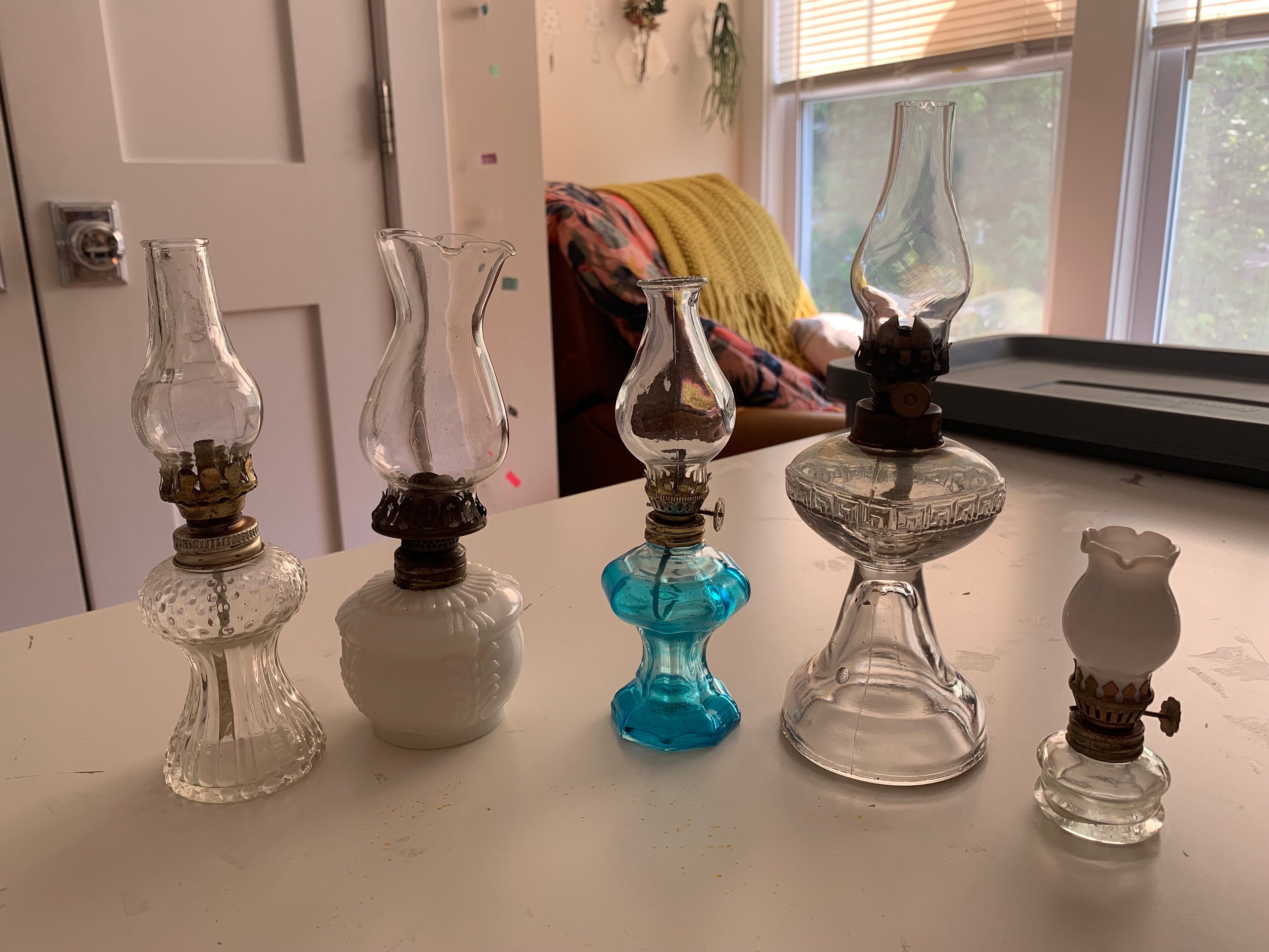 Vintage Mini Glass Oil Lamps Small Oil Lamps Oil Lanterns Etsy