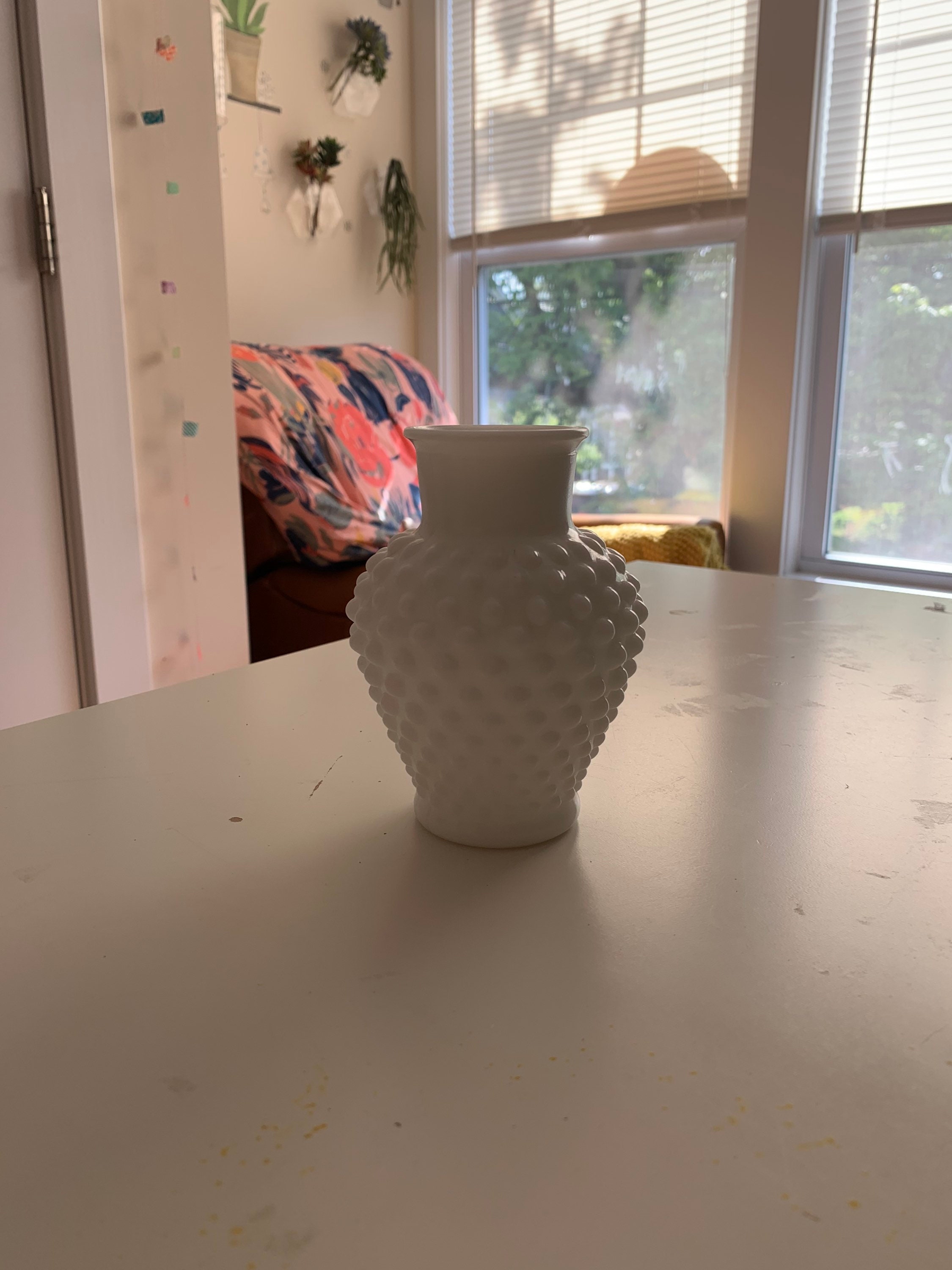 Fenton Vintage Hobnail White Milk Glass Vase Fenton Milk Glass Bubble