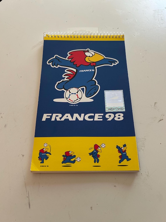 ★希少 レア★FIFA W杯 ワールドカップ ハンドブック 1998 France 98 World Cup Footix Official Mascot Spiral Notepad; 1998