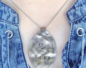 Humble kind spoon necklace, vintage spoon jewelry