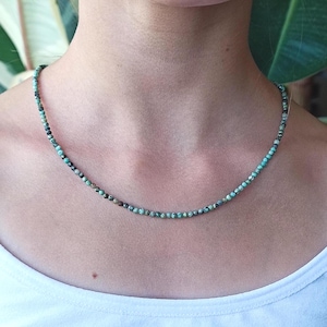 genuine turquoise very thin necklace, perfects for gift