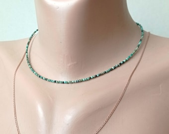 genuine turquoise very thin necklace