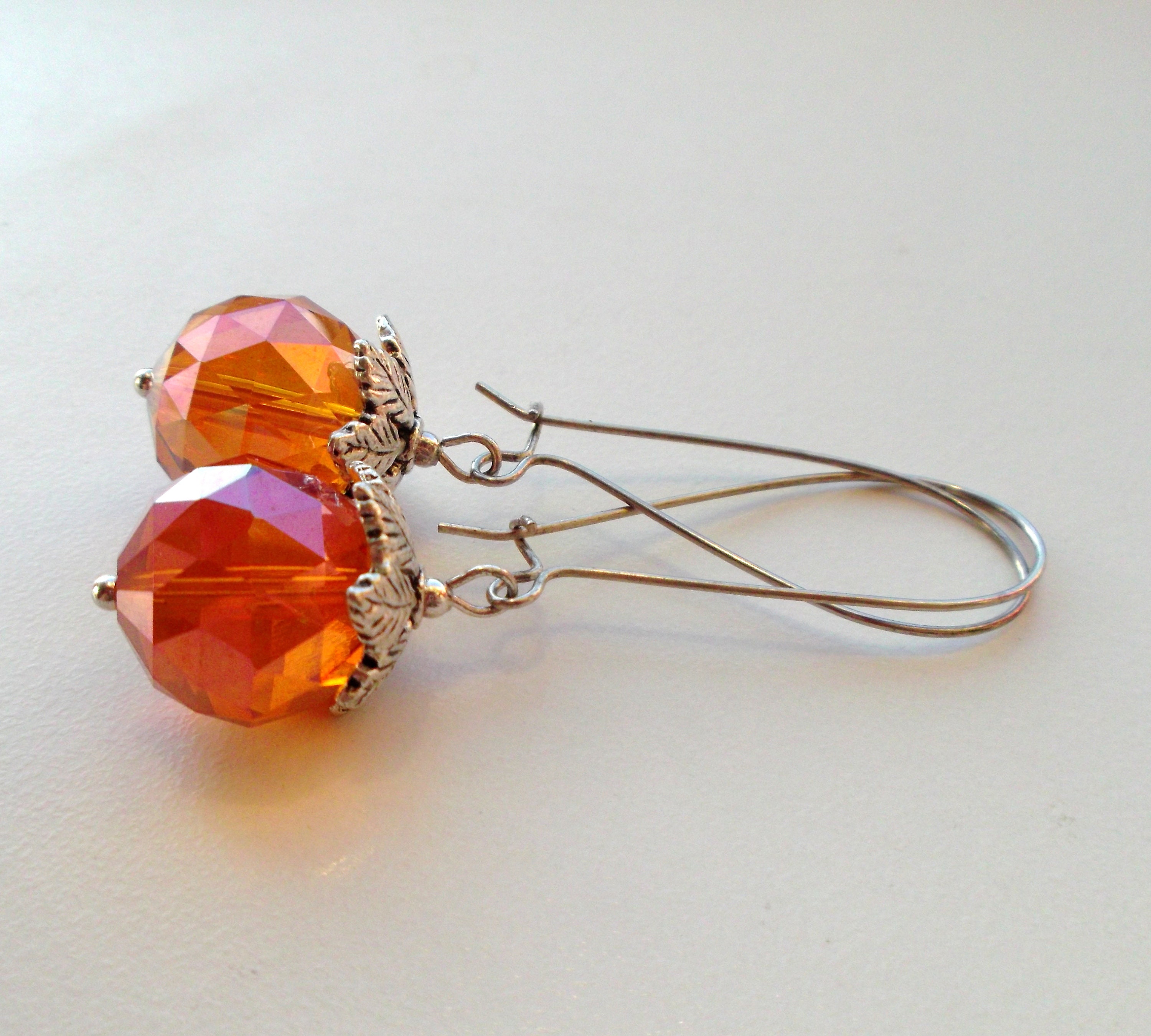 sparkling orange earrings. Earrings Dangle. Earrings Etsy