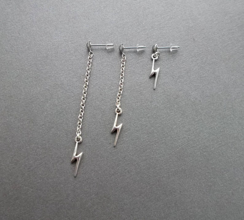 Lightning strike earring long dangle earring short flash Etsy