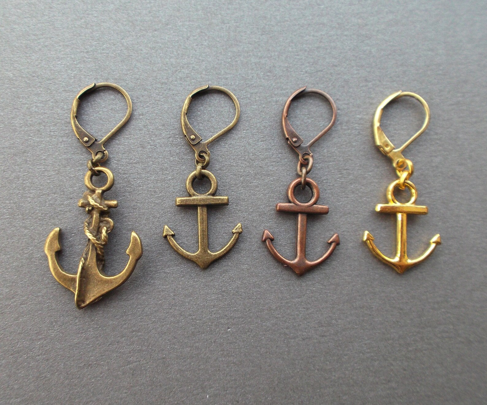 Men earrings Anchors. men earrings dangle. Single male Etsy
