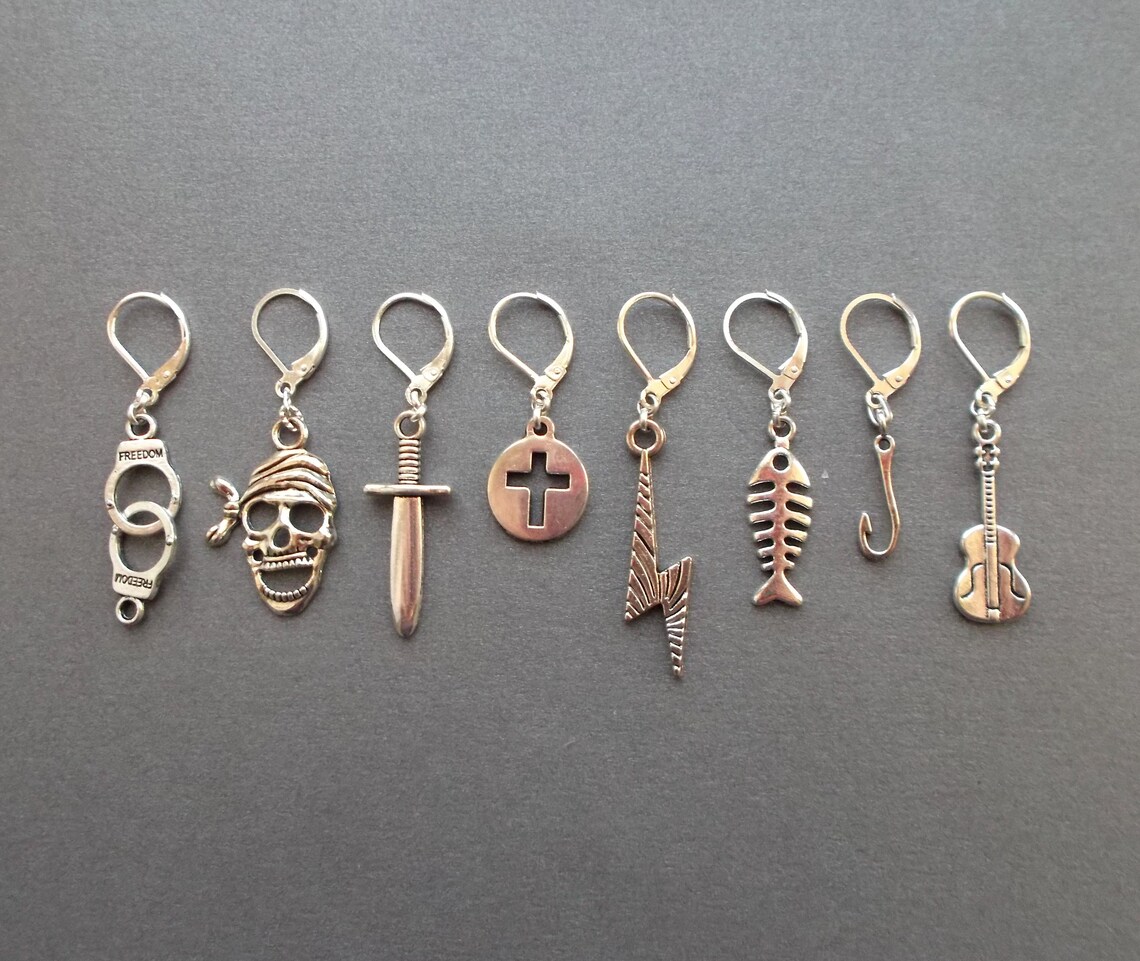 Mens Earrings Dangle Handcuffs/pirate Etsy