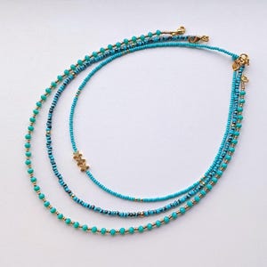 Handmade dainty summer jewelry: turquoise necklaces, layered small necklaces, dainty style, perfect for her