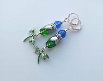 dragonfly bohemian crystal earrings