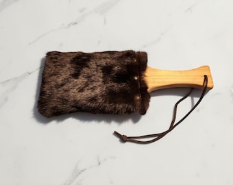 Mini Rabbit Fur and Suede Paddle