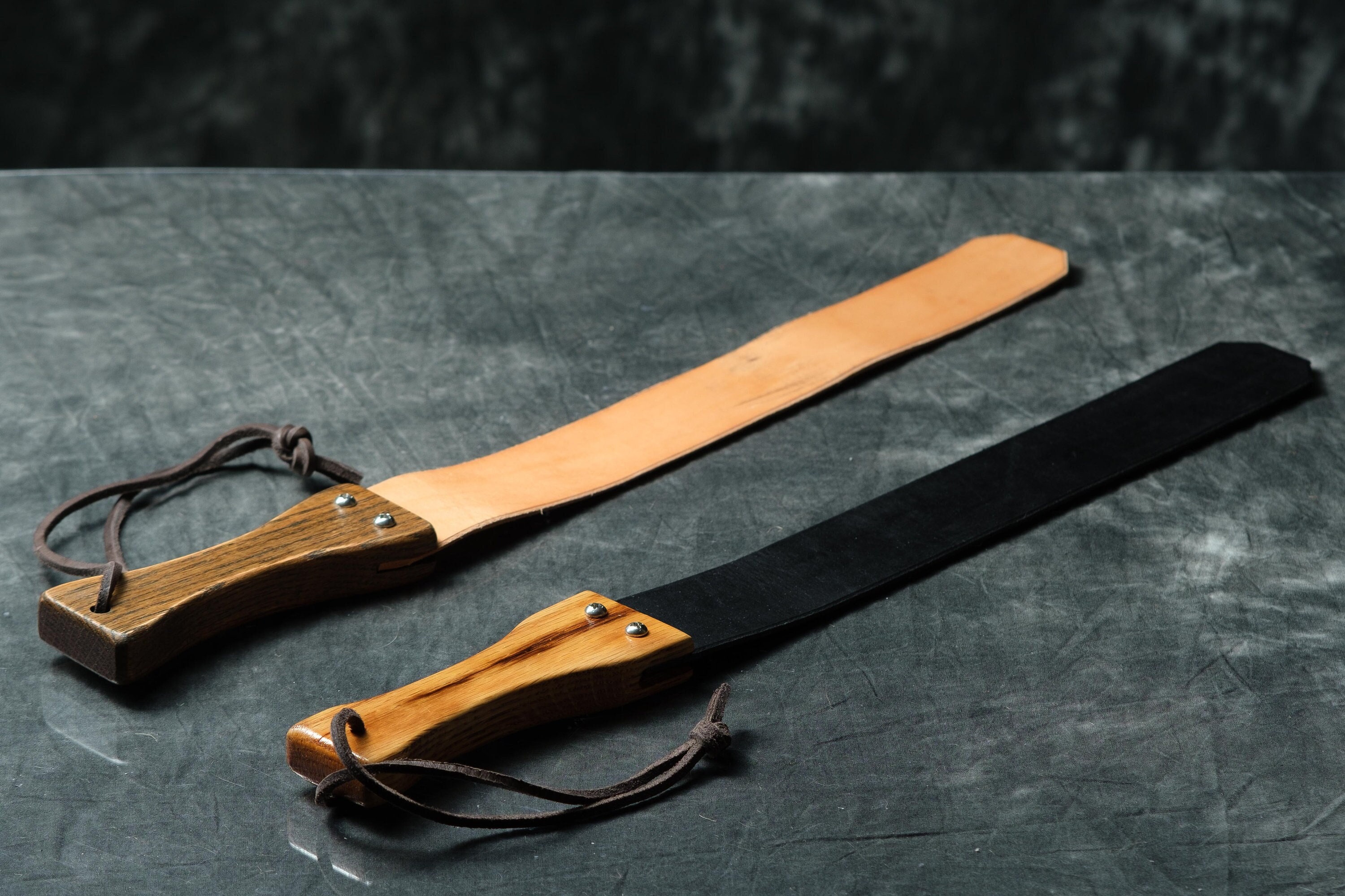 Italian Leather Double Tawse Spanking Paddle – Master Control's