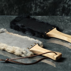Rabbit Fur and Suede Paddle