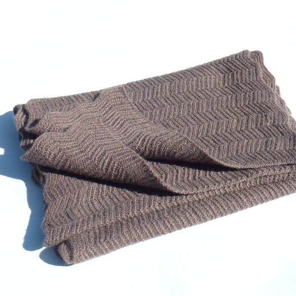 TAUPE CASHMERE SCARF Zig Zag mesh, mixed cashmere scarf, women's gift, women's birthday, brown cashmere scarf, heritageconceptparis