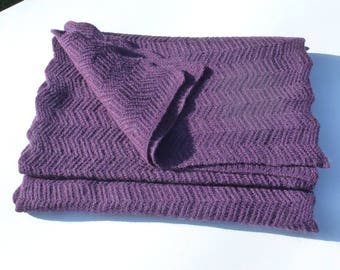 PURPLE CASHMERE SCARF bufanda de punto calado regalo de mujer, accesorios de cachemira Heritageconceptparis, regalo francés, accesorio de invierno