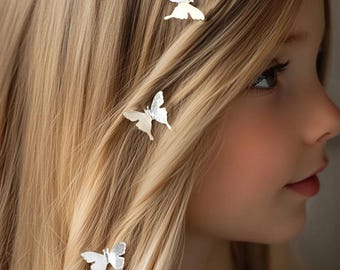 Butterfly Hair Swirls: Gold or Silver Accessories (Set of 3)