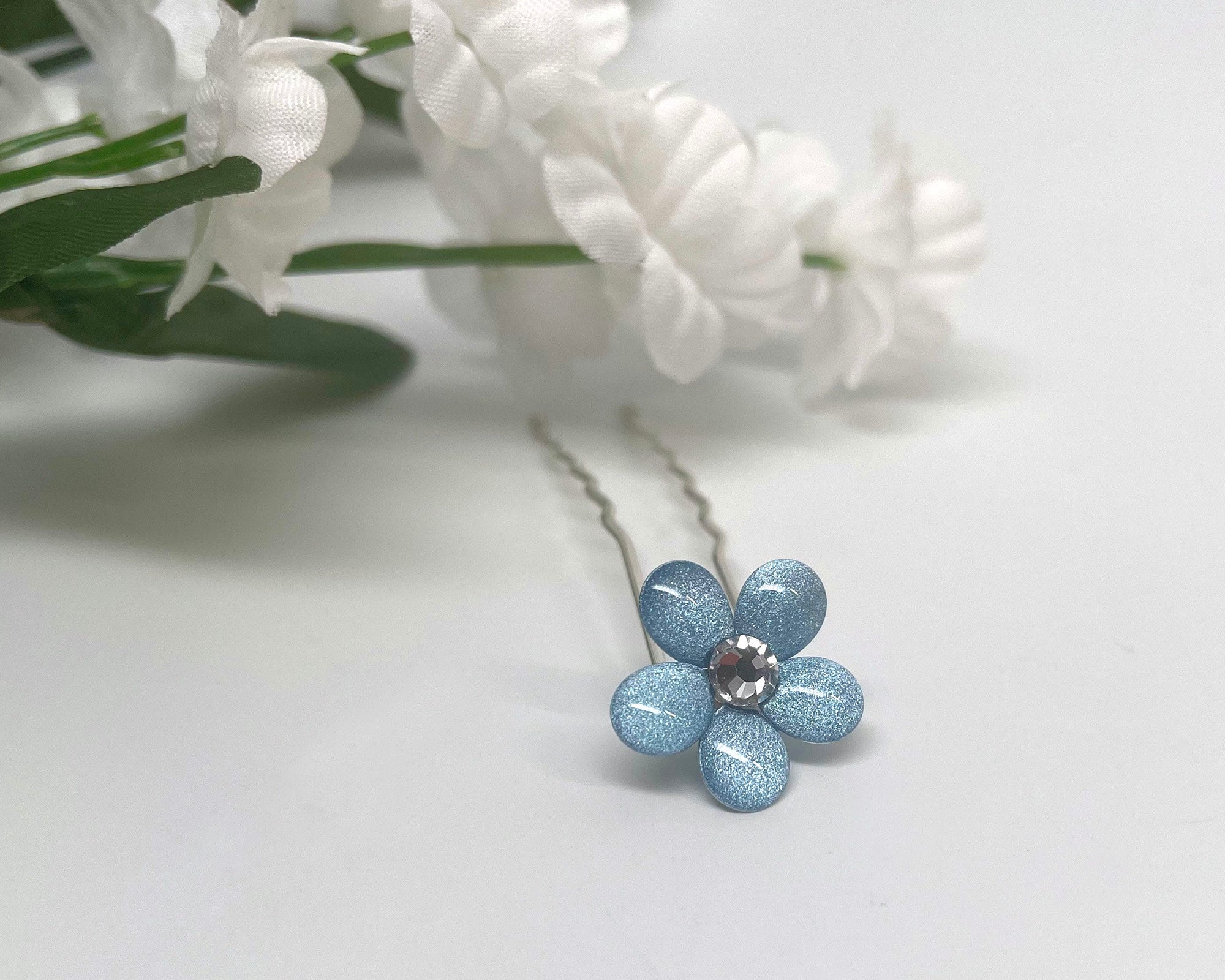 Bride Wars Inspired Blue Flower Hair Pin: Bridal Something Blue - Etsy