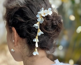 Hairpin Hair Stick Dangle Resin Japanese Tsumami Kanzashi