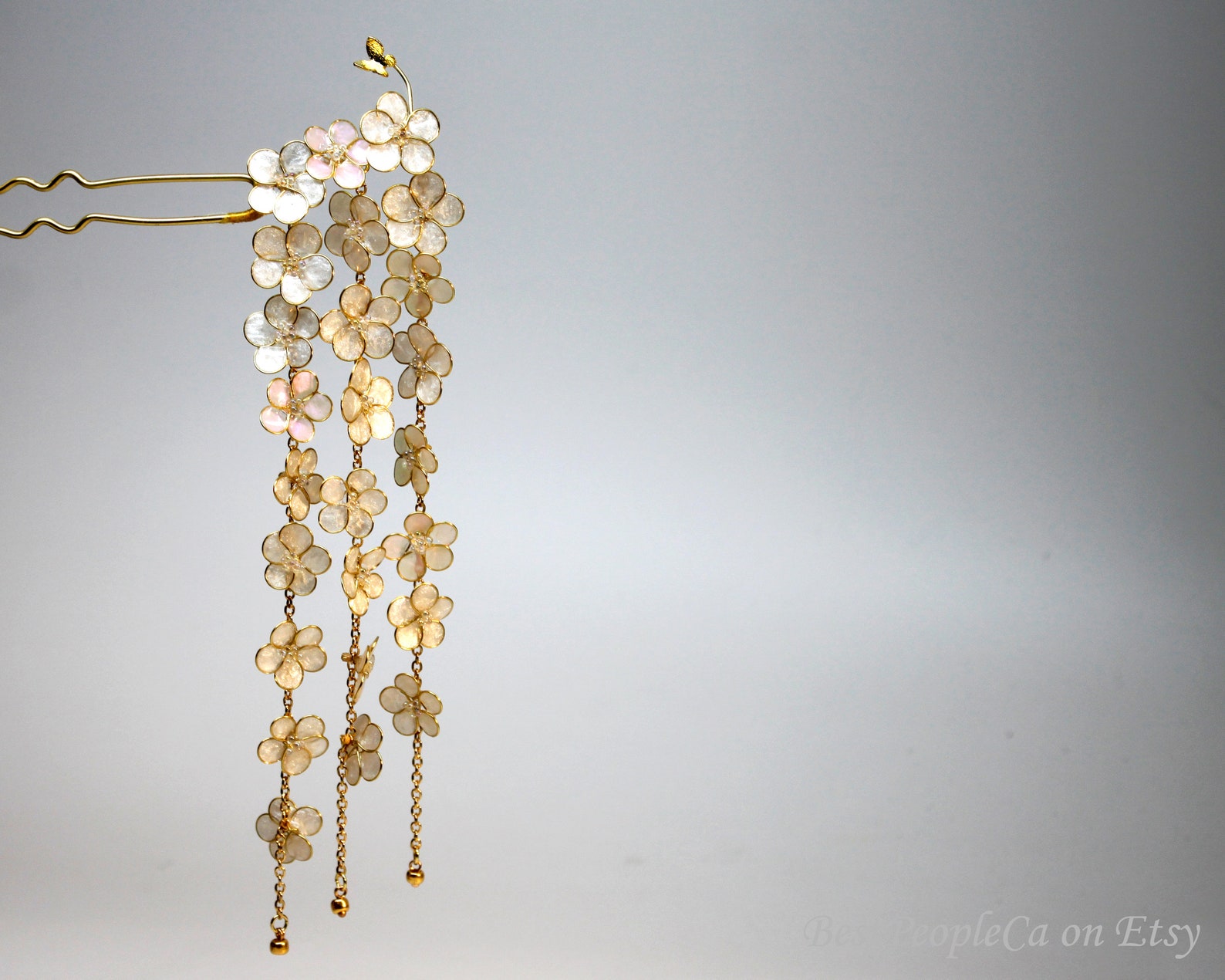 Resin Japanese Kanzashi Pearl Wire Wrapped Me Not Etsy