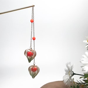Ornamental Hair Stick Pin Physalis Chinese Lantern Hairpin Handmade Autumn flower Unicue Gift for Her Mom