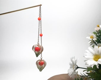 Zier Haarnadel Physalis Lampion Haarnadel Handgemachte Herbst Blume Unikat Geschenk für Ihre Mutter