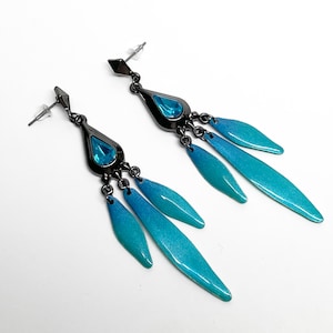 Dangle Earrings Honkai: Star Rail Aventurine Unisex Pushback, Studs Clip on Single One or a Pair, Aventurine Cosplay Accessory Handmade Gift