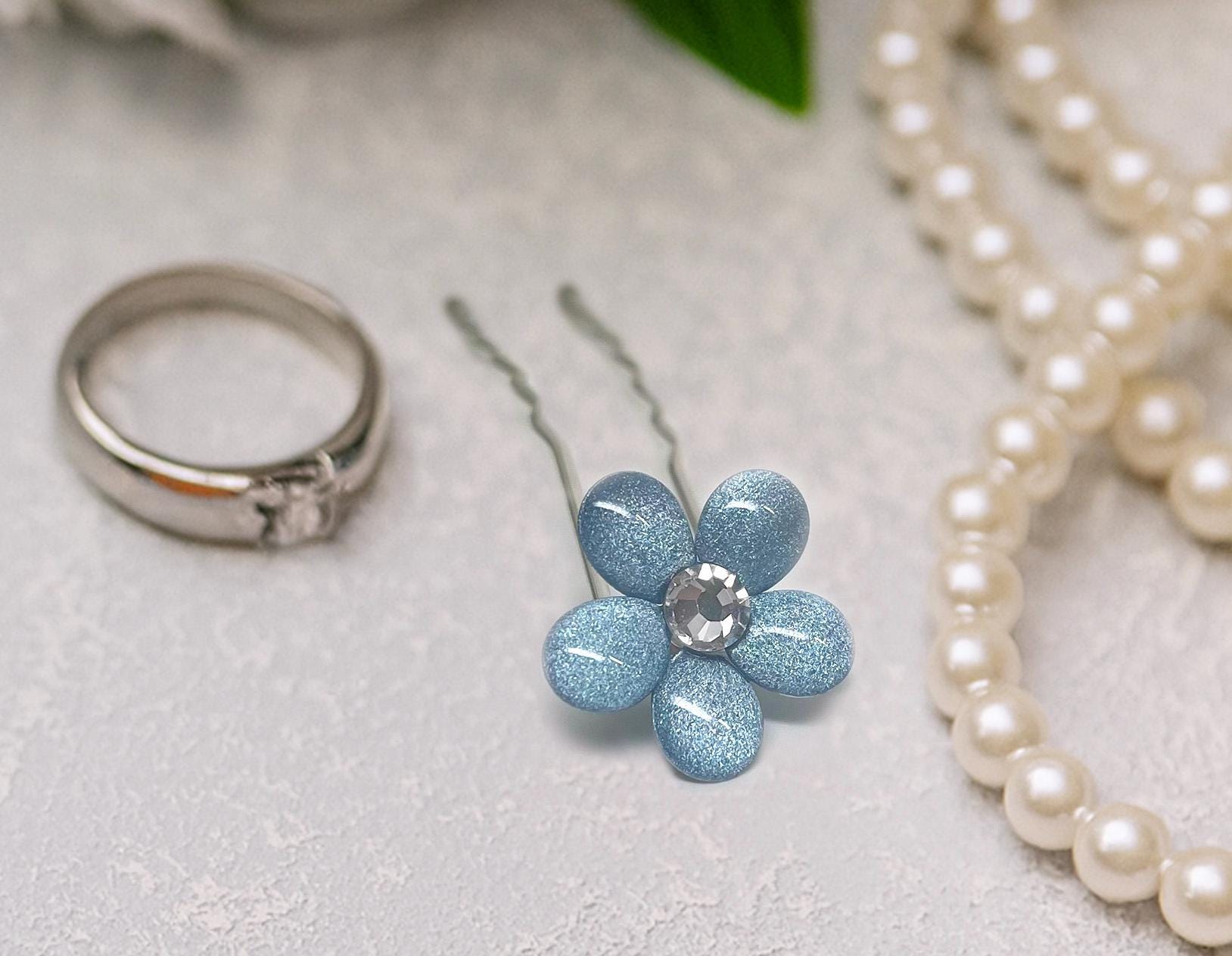 Bride Wars Inspired Blue Flower Hair Pin: Bridal Something Blue - Etsy
