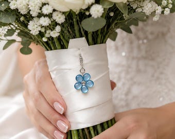 Something Blue Flower Charm | Wedding Bouquet Charm | Bridal Garter Charm | Blue Flower Wedding Charm | Bride Keepsake Gift Bride Wars