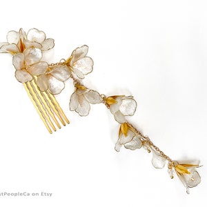 Kanzashi Hair Stick Pearls and leaves - j-okini - Products from Japan