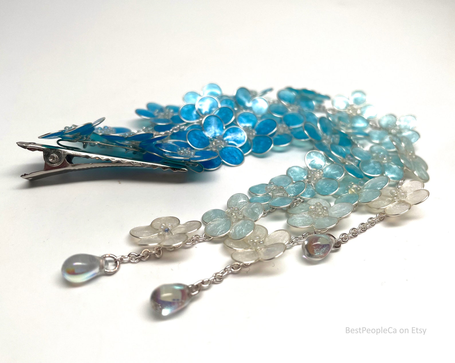 Resin Japanese Kanzashi Blue Pearl Gradient Me Not Etsy