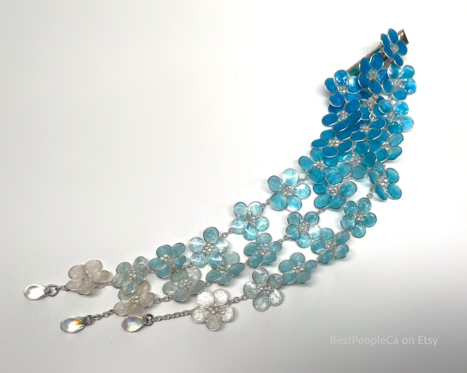 Resin Japanese Kanzashi Blue Pearl Gradient Me Not Etsy