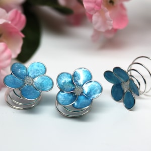 Vergissmeinnicht Hair Swirls: 3er Set Blaue Blumen Hair Twists