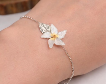 Sampaguita Flower bracelet, Earrings  Handmade Philippine Jasminum Bridal Jewelry, Minimalist Silver, Gift for Her