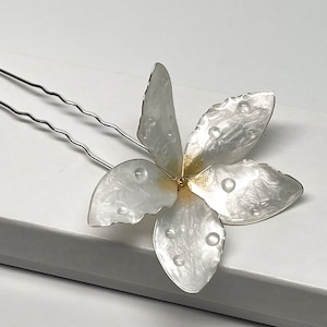 Sampaguita Hairpin Handmade Hair Pin Philippines Flower, Jasminum, Bridal flower White, hair jewelry best Romantic gift  for Her Love gift