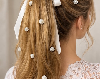 Pearl Phinestone Hair Magnets Set of 14, Floating  Accessories, Magnetic Pearls for Hair, Bridal Wedding Jewelry, No Pins