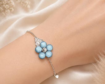 Bride Wars 'Something Blue' Flower Bracelet: Bridal Crystal Accessory
