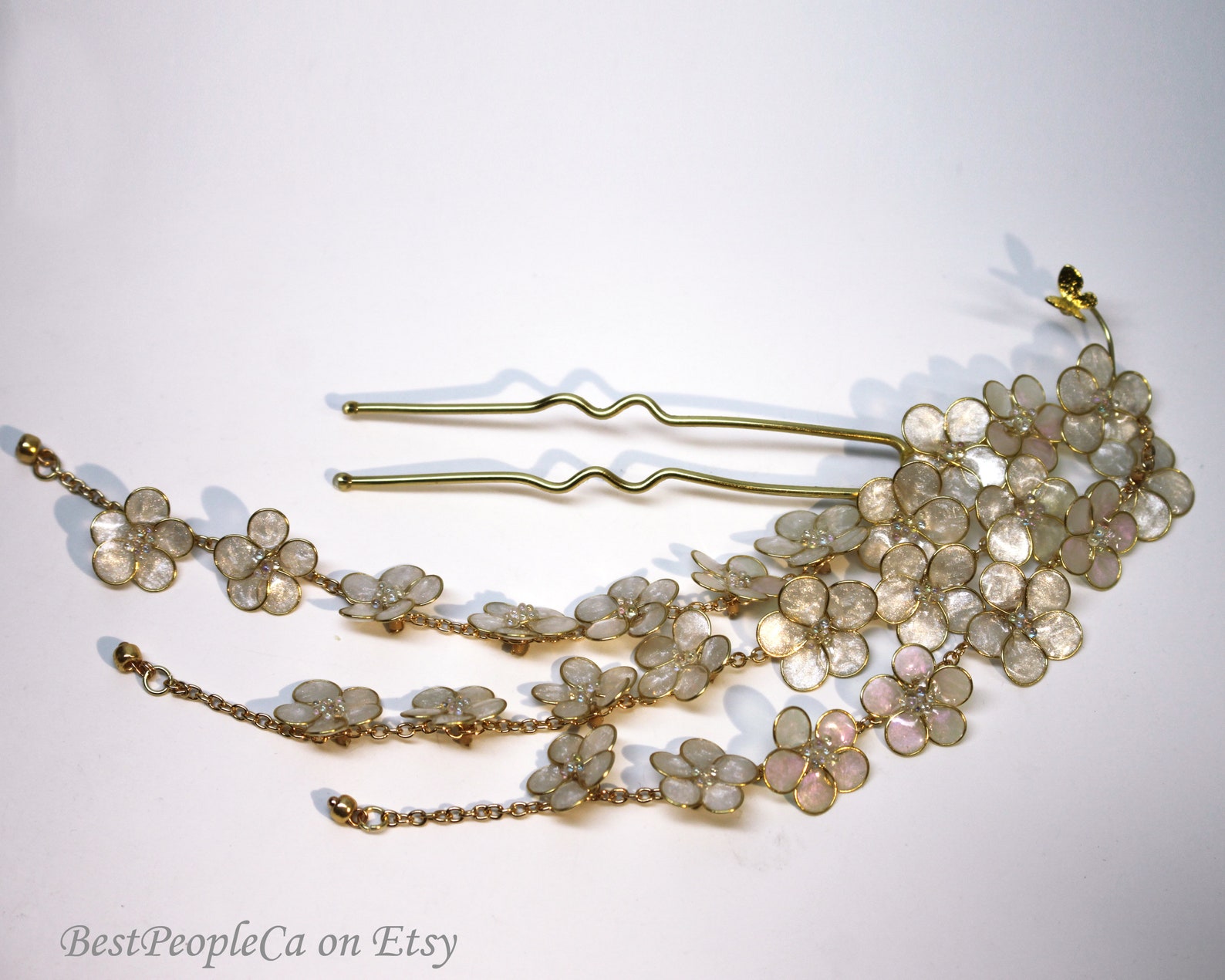 Resin Japanese Kanzashi Pearl Wire Wrapped Me Not Etsy