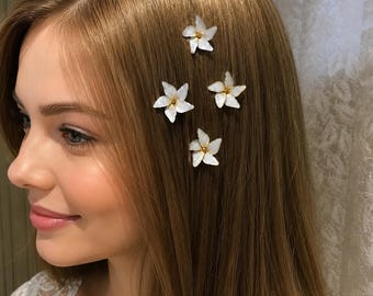 Sampaguita Flower Hair Pins: Filipino Wedding Hair Accessories