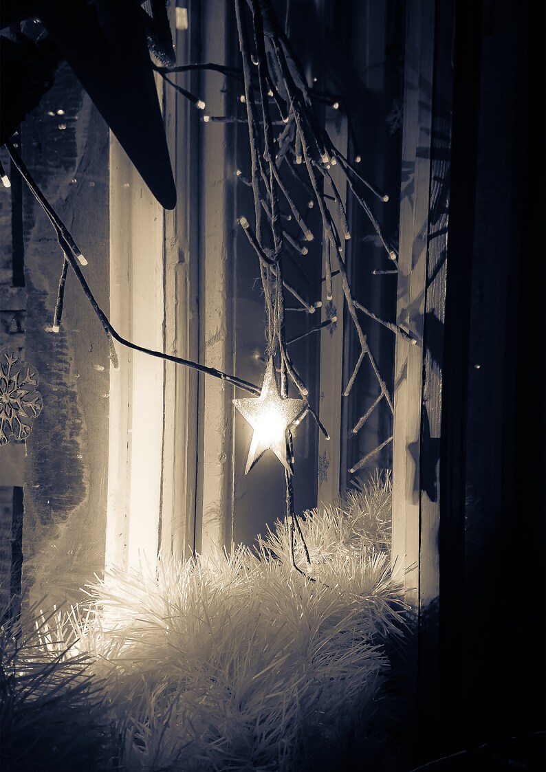 Little Star Duotone A5 Photographic Christmas Card