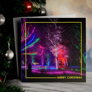 Cartão de Natal fotográfico Natures Lightshow Square