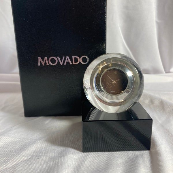 Movado Crystal Desk Clock Etsy