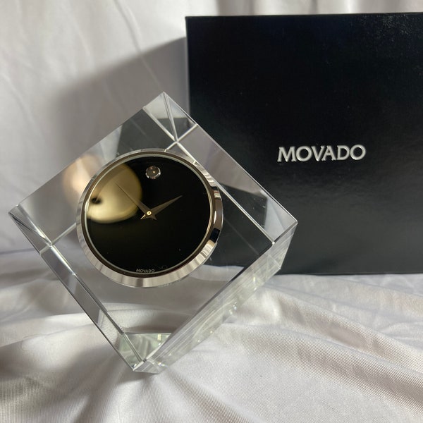 Movado Crystal Cube Clock