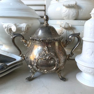 FRENCH sugar bowl, Baroque style, Hollywood Regency, Rococo Chic, ornate, Louis XV style image 1