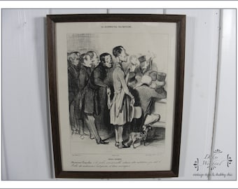 Caricature de la FRANCE de lithographie Martinet de Honoré DAUMIER Paris gravure art print