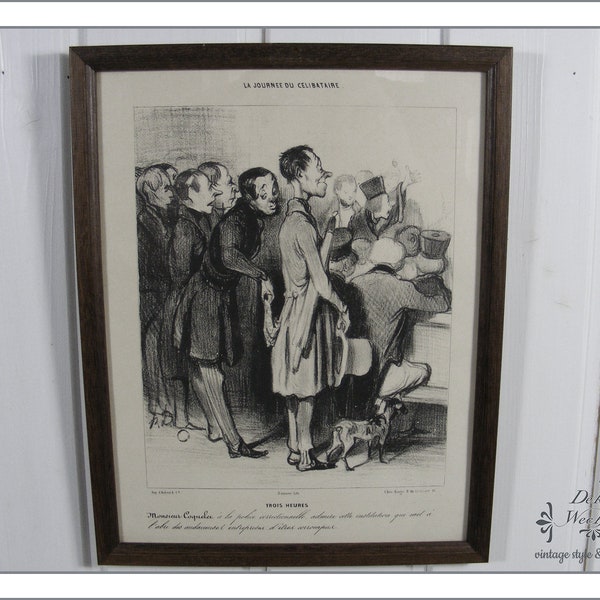 FRANCE Karikatur Honoré DAUMIER Paris Radierung Kunstdruck Lithographie Martinet