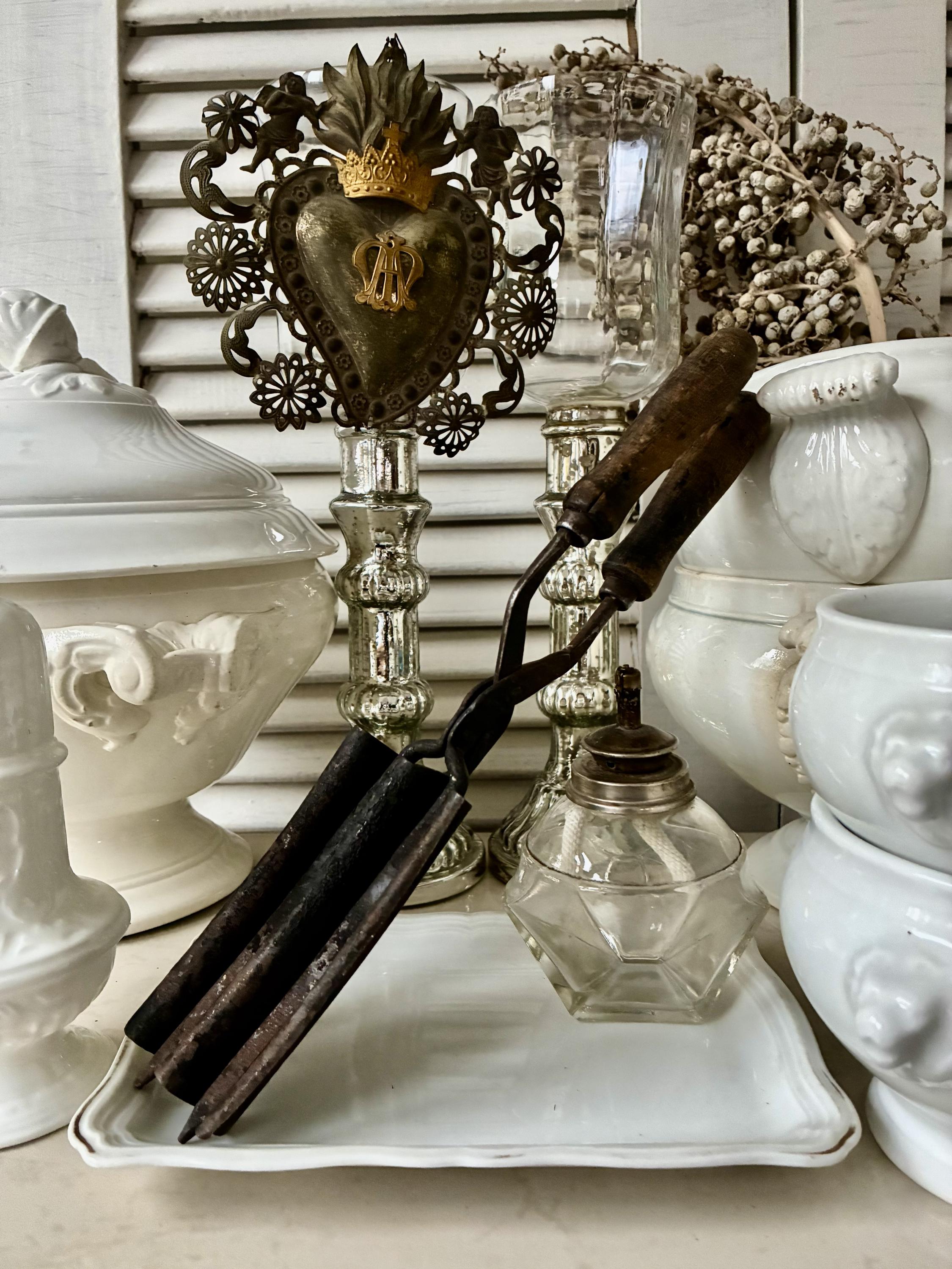 FRANCE antique French wave curling iron circa 1920 - Vintage wave iron / curling iron from the hairdressing trade