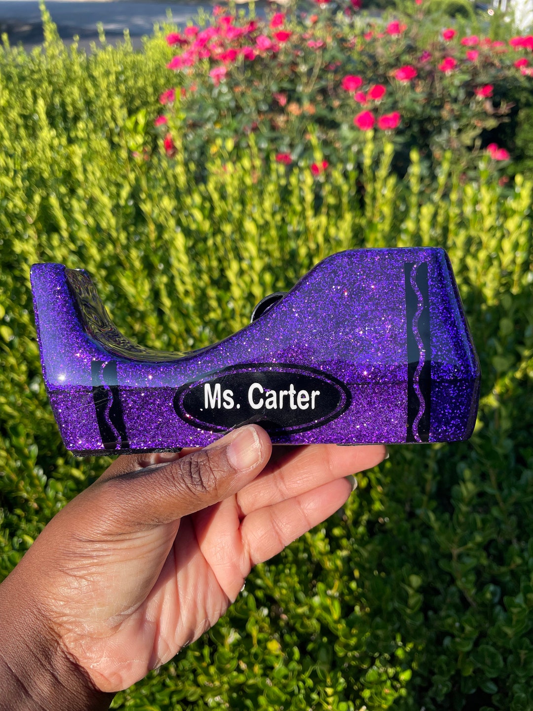 Crayon Tape Dispenser Glitter Tape Dispenser Personalized Etsy