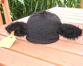 Original Newborn Black Angus Hat with Identification and Birthdate Tag      designed and created by Pamela Husereau